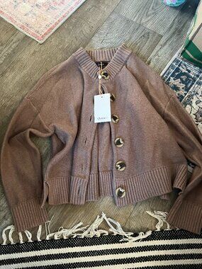 NWT Quince tan cardigan size XS